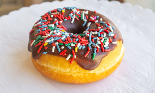 Chocolate Covered Donuts with Sprinkles